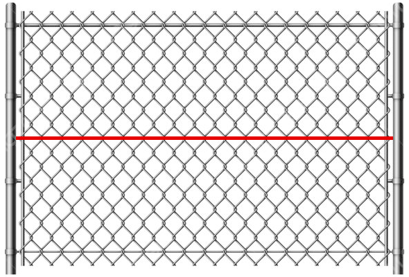 Diagram of a single optical fiber installed on chain-link fence