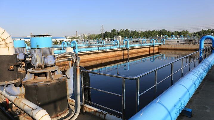 Water tank at water treatment plant