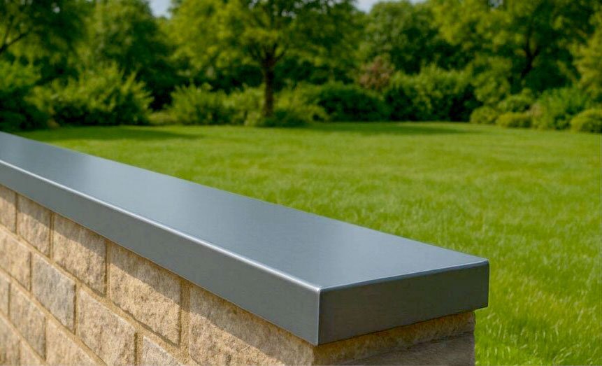Elegant metal coping for intrusion detection over perimeter wall